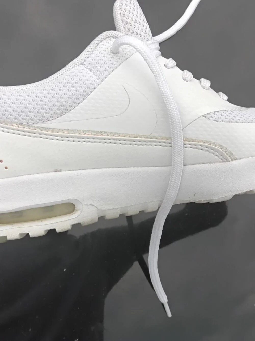 Nike Air Max Thea Triple White Sneaker 8 Womens Lace Up Shoes